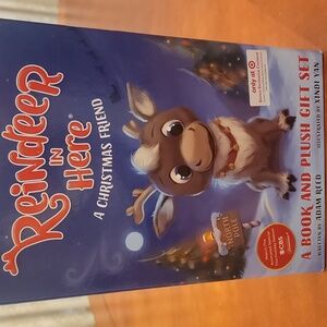 Reindeer in here book and plush set new